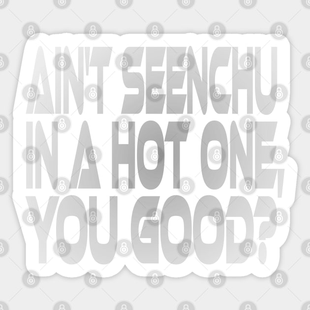 Ain't Seenchu in a Hot One, You Good? Idium Series Sticker by Village Values